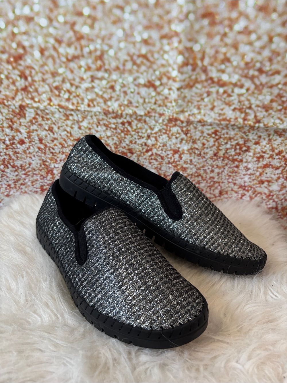 Easy Street Sparkly Slip Ons